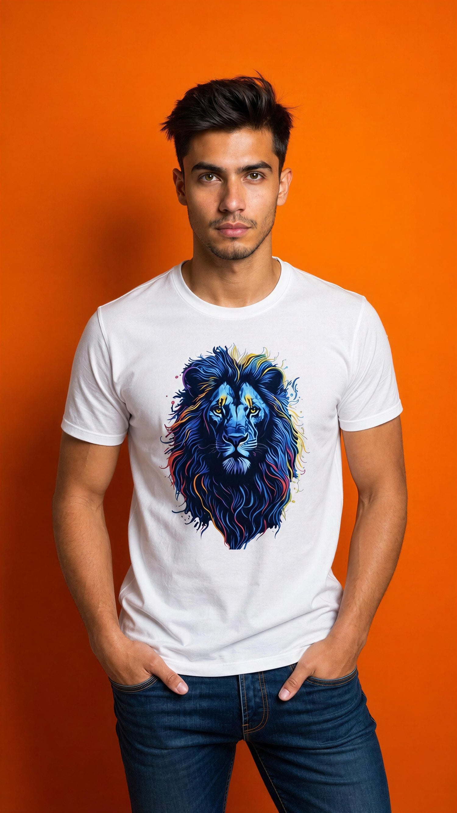 Polera blanca leon, moda urbana chile, DAONCI