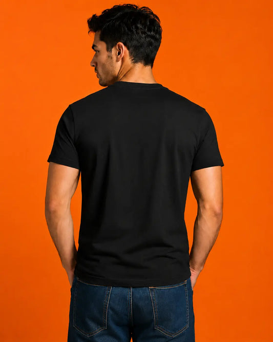 Polera Hombre negro  con León Dorado Premium – Ropa algodón de Alta Calidad, DAONCI=YO SOY